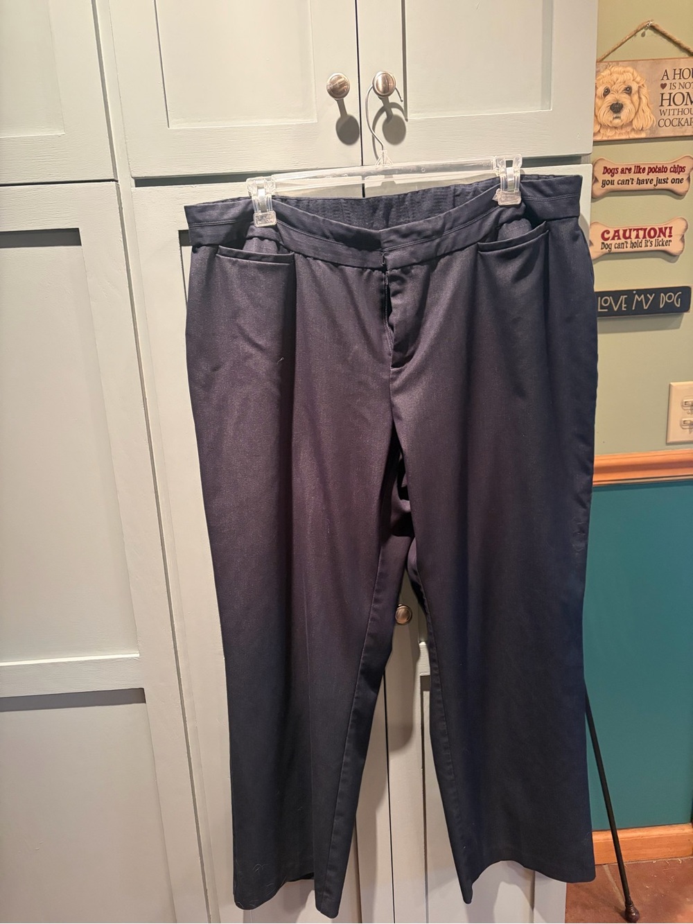 CJ Banks Navy Pull-On Wide Waistband Pants